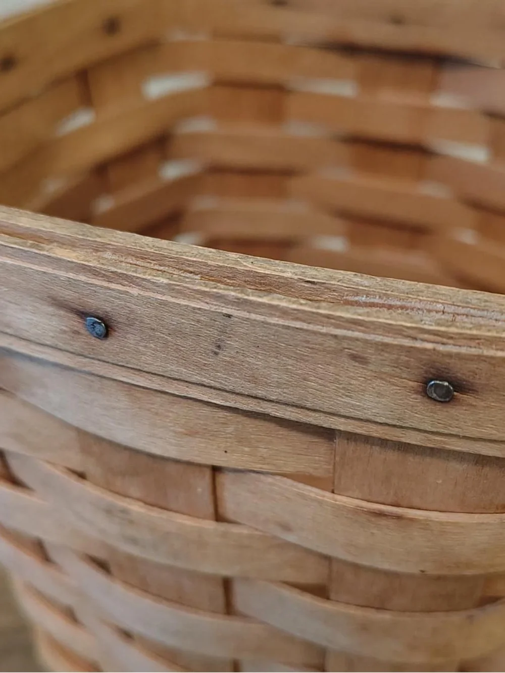 Vtg Longaberger Woven Basket Wooden Signed BEC 1995 Country Farmhouse 8” Tall